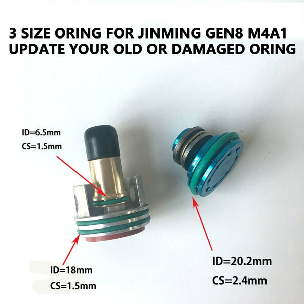 24pcs O-ring for Gel Blaster Plunger Head Gen 8 9 10 ACR/M4A1/SCAR/Vec V2 Oring