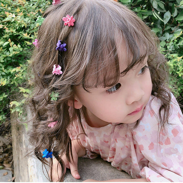 150Pcs Girls Mini Hair Clips Plastic Hair Claws Mix Colour Flower Hairpin Clamps