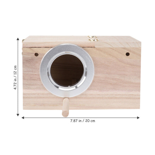 Birds Nest Breeding Box Parakeet Budgie Cockatiel Cage Nesting Window Wooden