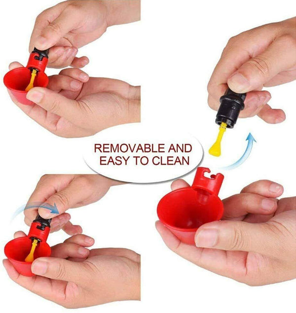10PCS Automatic Cups Water Feeder Drinker Chicken Waterer Poultry Chook Bird AUS
