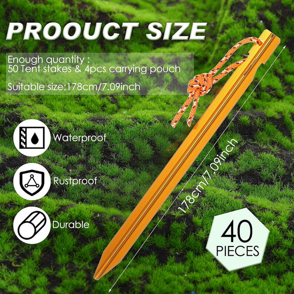 8PCS 18cm Aluminum Alloy Outdoor Camping Trip Tent Peg Christmas Gift Tools AU