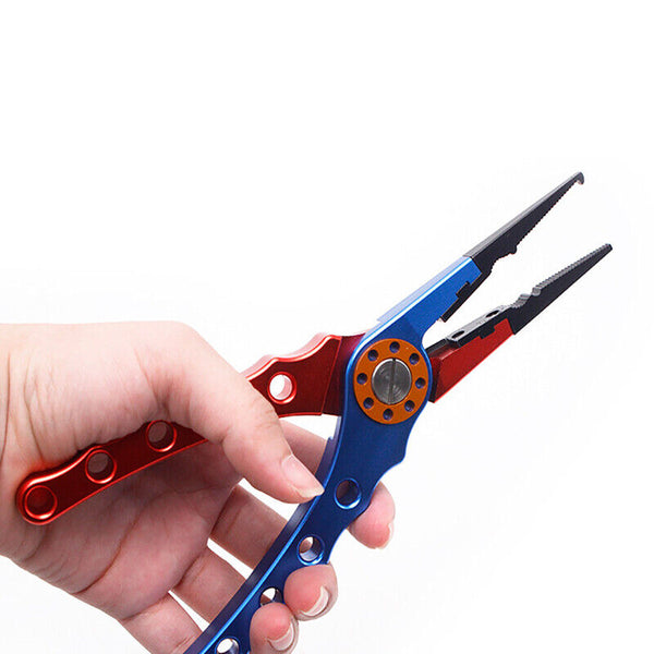 Aluminium Fishing Pliers Hook Removal Line Cutting Mono Braid Fish Grip AU Stock