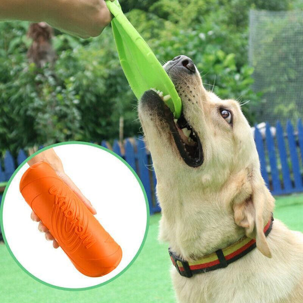 Dog Frisbee Rubber Pet Puppy Safe Exercise Fetch Outdoor Training Toy AU STOCK
