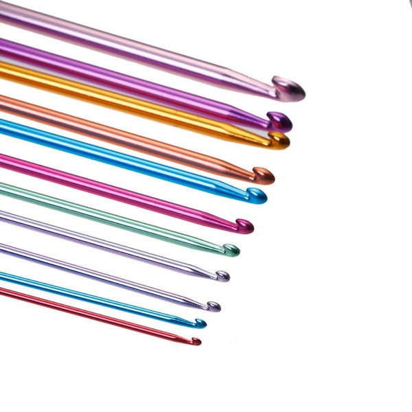 11PCS Long Tunisian Afghan Crochet Hook Aluminum Knitting Needles Tools 2mm-8mm