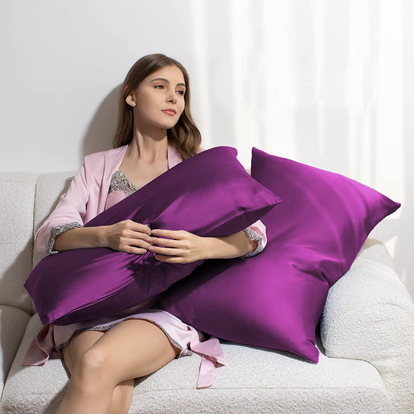 2xSatin PillowCase Bedroom Pillowcase Cushion Covers Home Decor Standard new
