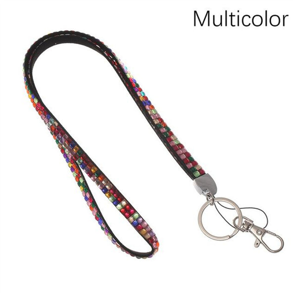 Rhinestone Lanyard Neck ID Card Holder Key Case Name Badge Wallet ID card NEW AU