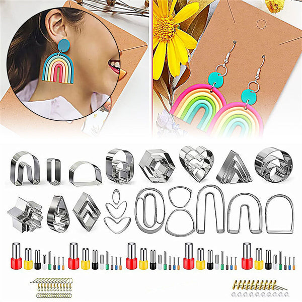 126PCS Polymer Clay Cutters Set for Earring Making For DIY Craft Fashion Gift AU