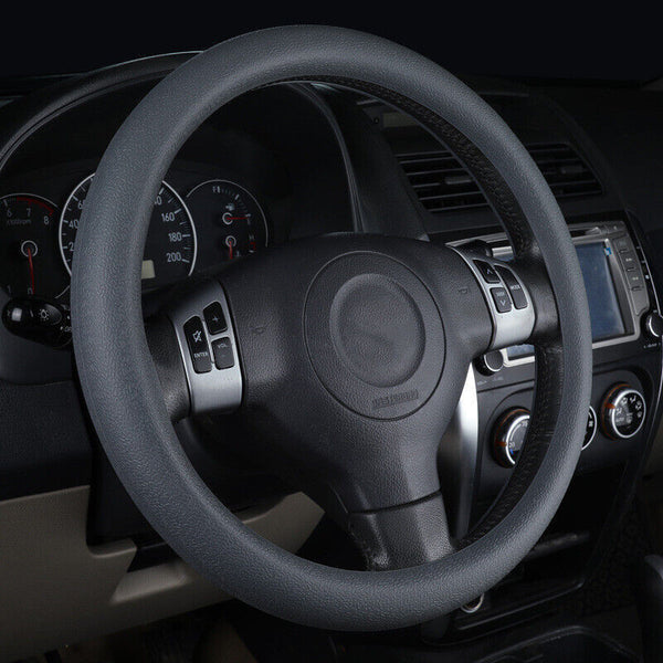 32-40CM Car Steering Wheel Cover Protector Universal Leather Texture Silicone