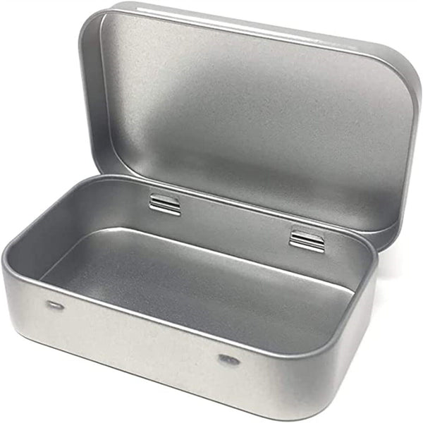 12PCS Container Blank Portable Small Storage Container Case Metal Hinged Tin Box