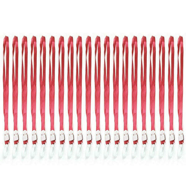 10x Clear Plastic ID CARD HOLDER POUCH + 20x Neck Strap Lanyard Multi Colour Set