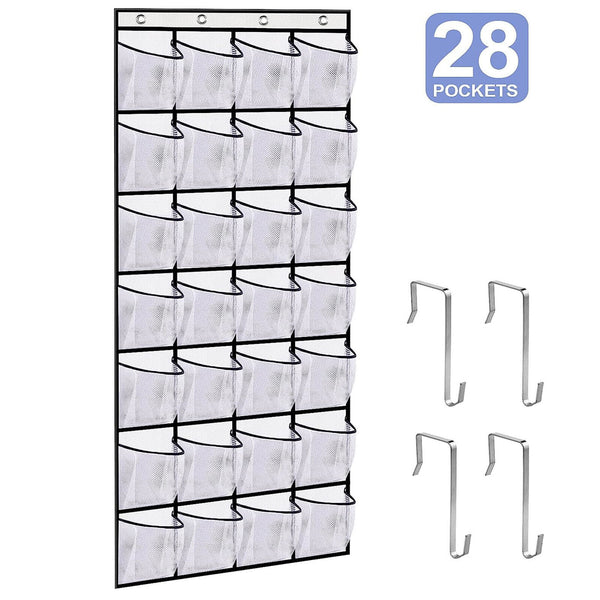28 Pockets Shoe Holder Bag Organiser Over Door Hanging Shelf Rack Storage Bag AU