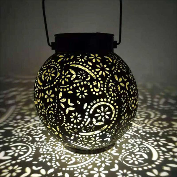 2PCS Solar Powered LED Morrocan Lantern Hanging Outdoor Garden Lamp Light Adorn