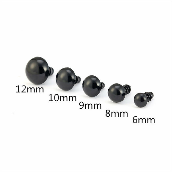 Teddy Plush Doll Black Plastic Safety Eyes DIY Toy Crafts Kit 6-12mm NEw