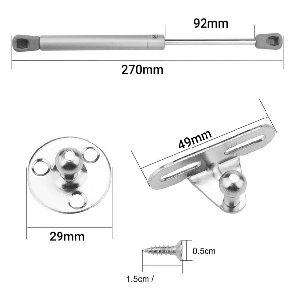 4Pcs 80/100N Gas Strut Support Kitchen Cabinet Cupboard Door Hinges Lid Stay AU