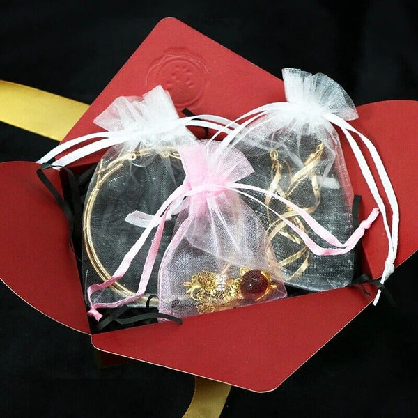 10-100pcs Organza Bag Sheer Bags Candy Packaging Jewellery Gift Wedding Pouch AU - Lets Party