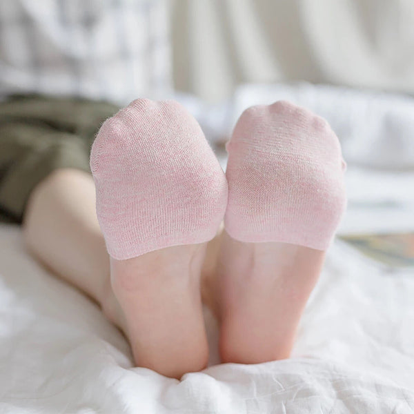 Women Half Foot Toe Cover Solid Socks Invisible Breathable Casual
