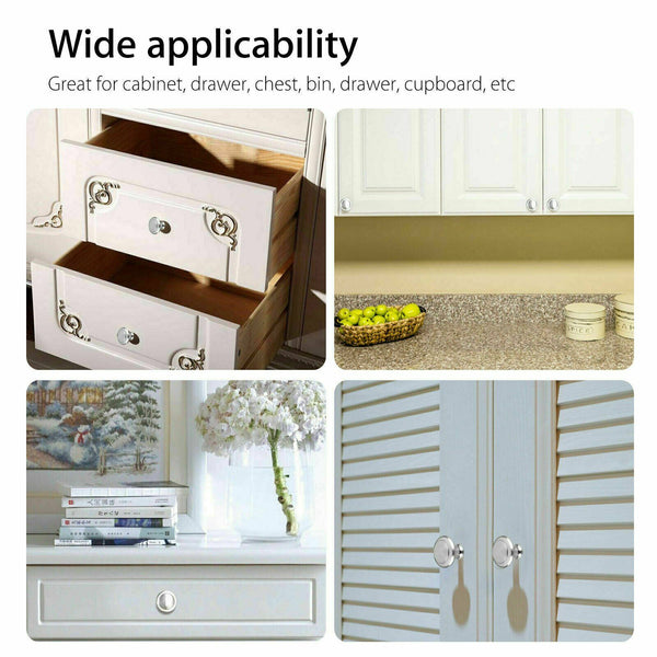 20X Door Cabinet Handles Knobs Stainless Steel Cupboard Drawer Kitchen DIY 30MM