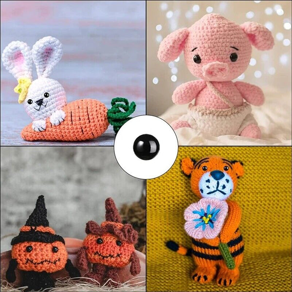 Teddy Plush Doll Black Plastic Safety Eyes DIY Toy Crafts Kit 6-12mm NEw