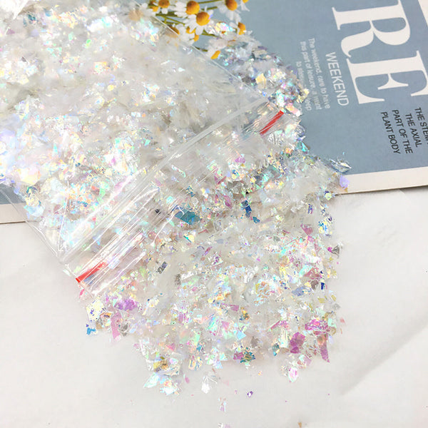 4 bags Nail Art Glitter Holographic Flakes Glitter DIY Nail Art 3D Sequins Decor