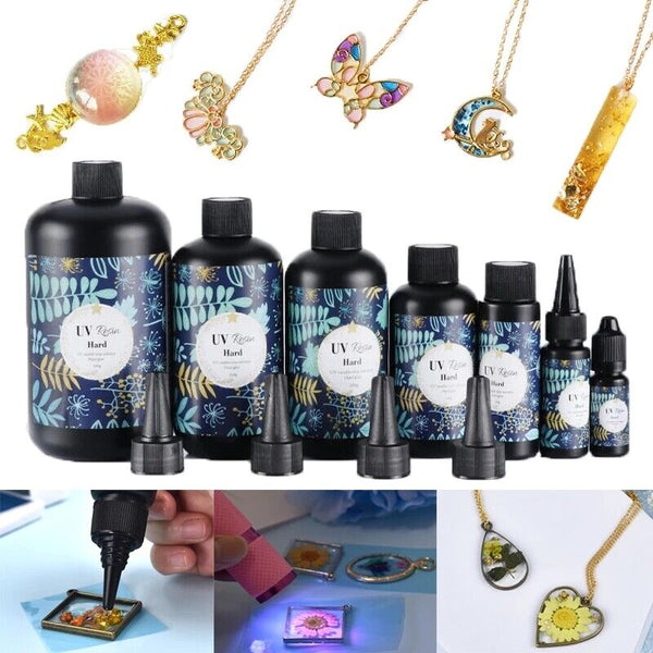 Hard UV Resin Glue Clear Crystal DIY Handmade Epoxy Crafts Casting Jewelry Mold