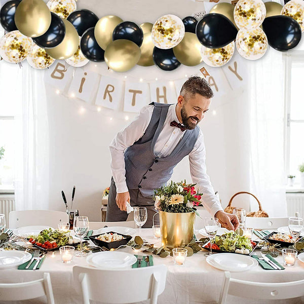 120PCS Black Gold Arch Balloon Set Party Supplies Garland Decoration