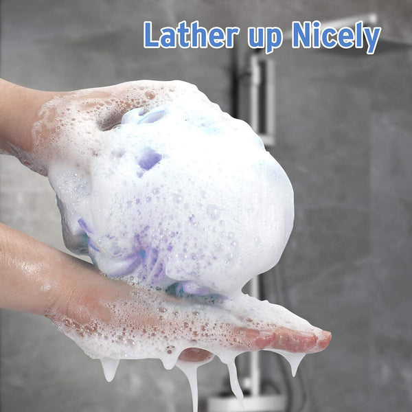 UP 40PCS Mermaid Loofah Sponge Bath Puff Soft Ball Body Exfoliate Wash Shower AU