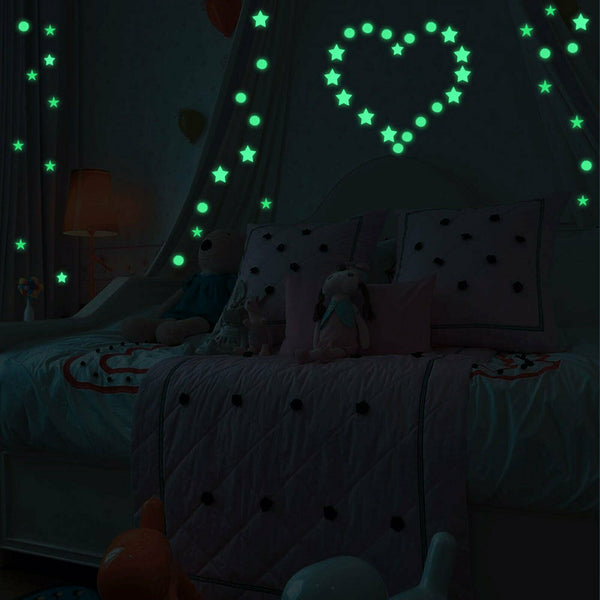 814pcs Dot Luminous Star Wall Stickers Home Room Decor Glow In The Dark - Lets Party