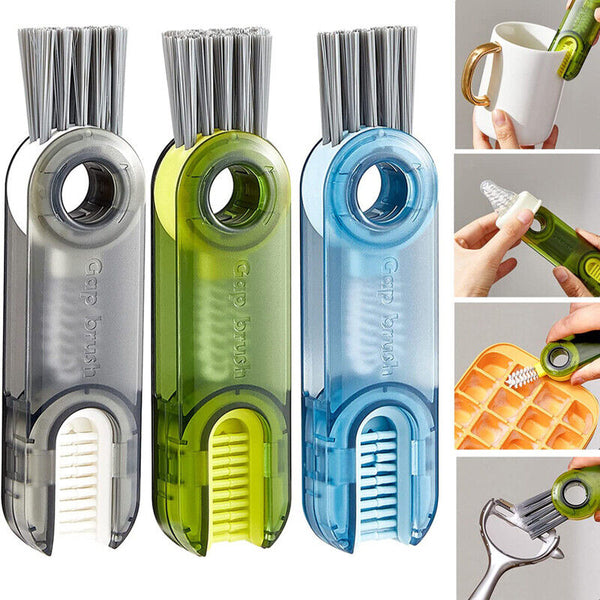 3 in1 Tiny Bottle Cup Lid Detail Multi-Functional Crevice Cleaning Brush
