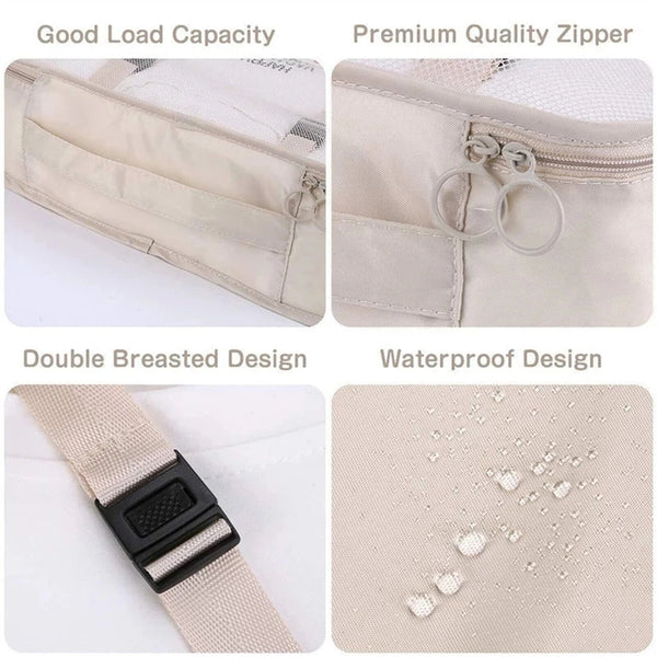 8PCS Storage Bag Travel Packing Cubes Pouches Luggage Organiser Clothes Suitcase