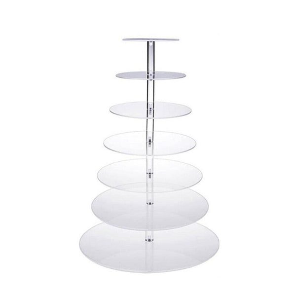 3/4/5/6/7/Tier Acrylic Clear Round Cupcake Cake Stand Birthday Wedding Party AU