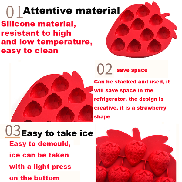 Strawberry Cookies Chocolate Cake Mold Baking Mould Ice Cube Tray Jelly Mold AU