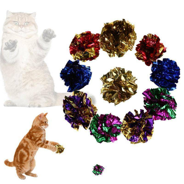 Cat Crinkle Balls Kitty Fun Toy Interesting Crinkly Sounds Soft New AU