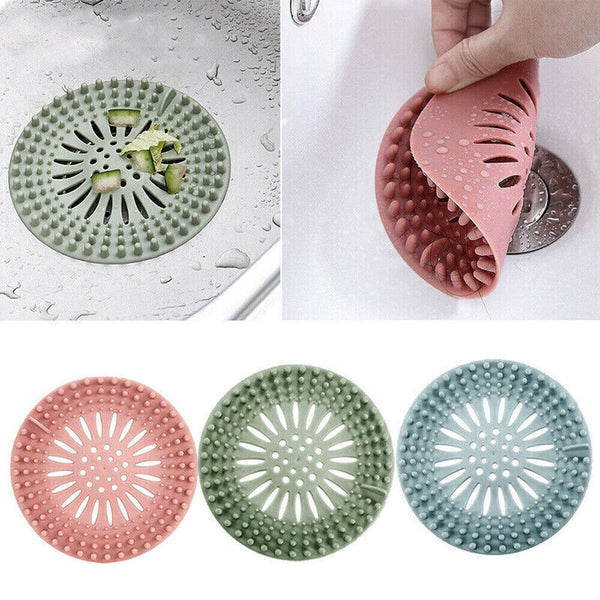 Silicone Drain Cover Sink Catcher Hair Stopper Plug for Bathroom Floor Laundry