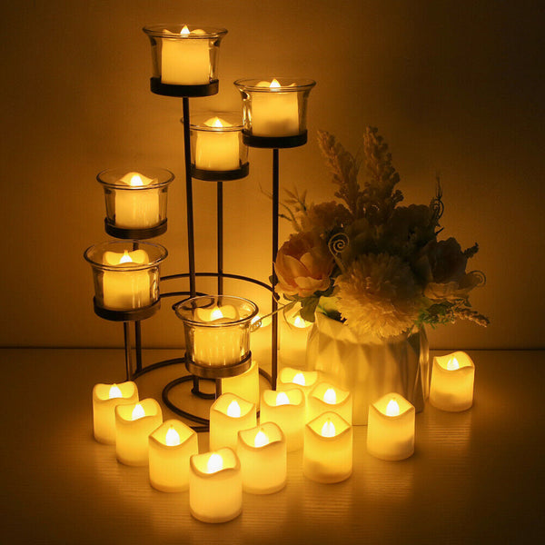 24X LED Flameless Tea Light Wedding Decoratio Tealight Candle Battery Included