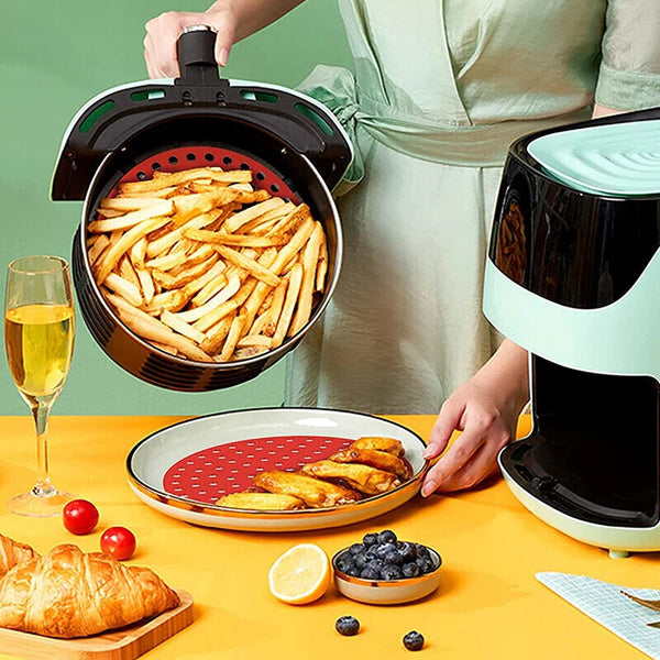 Reusable Air Fryer Liners Non-Stick Food-Grade Silicone Air Fryer Basket Mat New