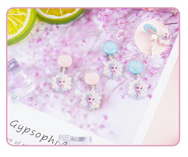 3PCS Frozen Bracelet Set Cute Hair Clip Earrings Kids Girls Jewellery Gift
