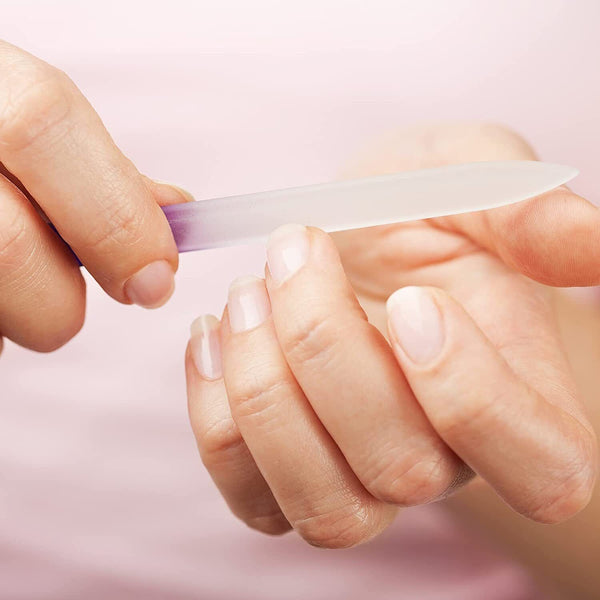 1/2PCS Professional Glass Nail File With Case Crystal Nail File Women Manicure