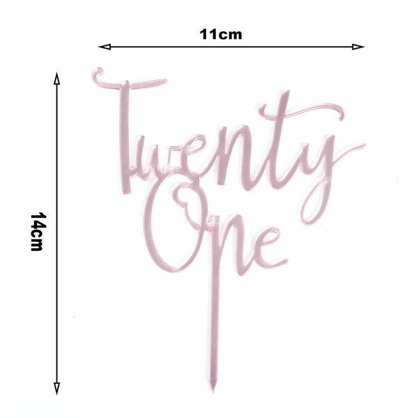 Twenty One 21st Birthday 21 Today Acrylic Cake Topper Happy Birthday Mirror New