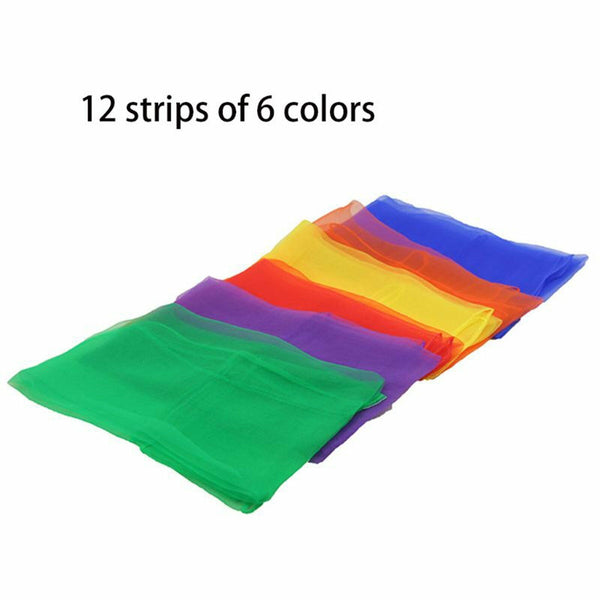 48pcs Juggling Silk Dance Magic Tricks Dancing Performance Props Chiffon Scarves