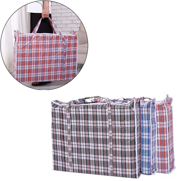 3/6/12X Stripe Bag Packing Storage Strip Shopping Travel Check House Moving Bags