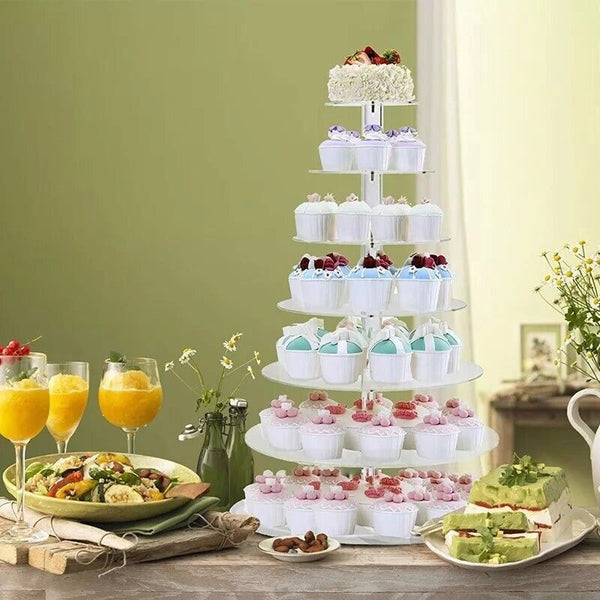 3/4/5/6/7/Tier Acrylic Clear Round Cupcake Cake Stand Birthday Wedding Party AU