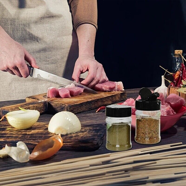 PLASTIC SPICE BOTTLES JARS CONTAINERS SHAKER LID HERB 100ML BULK LOT WHOLESALE