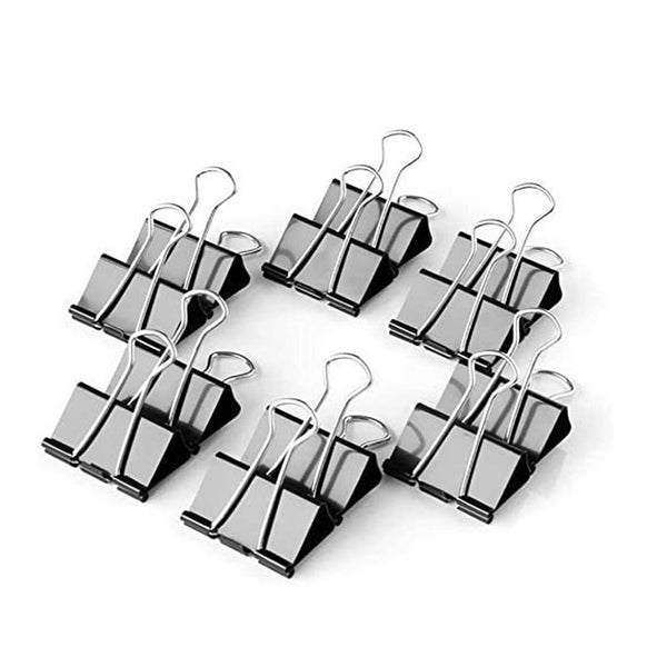 20PCS 5 Sizes Foldback Binder Clips Fold Back Clips Black Bulldog Clip Document