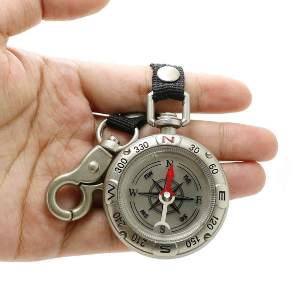 3-in-1 Compass Thermometer Outdoor Hiking Tactical Survival Carabiner Key Ring