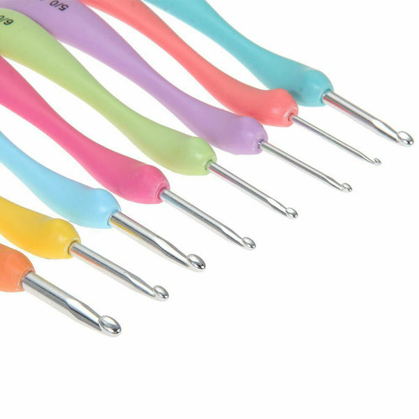 8Pcs Crochet Hooks Knitting Needles Ergonomic Crochet Hook Weave Yarn Tool DIY A