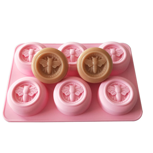 6 Cavity Honey Bee Shaped Silicone DIY Handmade Soap Candle Mold Craft Mould AU