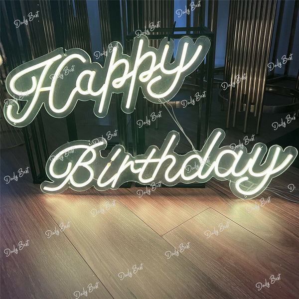 Happy Birthday RGB LED Neon Lights Sign Board Acrylic Party Wedding Event Decora