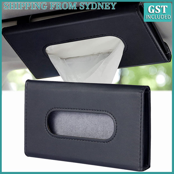 UP 3PCS Car Tissue Holder Mask PU Leather Tissue Visor Holder for Car BackseatAU