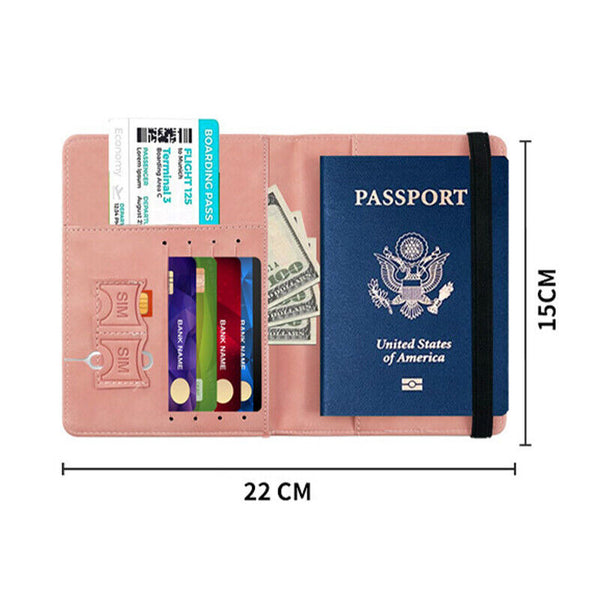 Travel Passport ID Wallet Holder Cover RFID Blocking Card Case Cover Leather