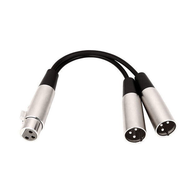 Y Adapter One 1 x Female to Two 2 x Male XLR Splitter Cable Lead Short Dual DMX